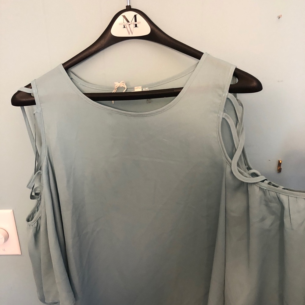 Chiffon cold shoulder blouse